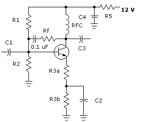 rf buffer amplifier with shunt feedback and emitter degeneration