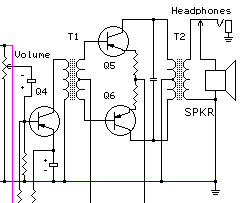 schematic of impedance matching of transistor audio stages