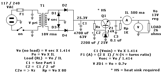 schematic of regulated power supply