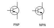 schematic of PNP transistor and NPN transistor