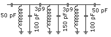 LC band pass filter schematic